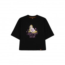 Disney Princess Series: Rapunzel Women Tee (Black, Size XL)