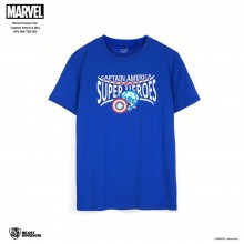 Marvel: Marvel Kawaii Tee Captain America - Blue, Size L (APL-MK-TEE-002)