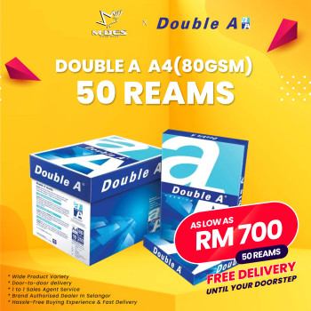 Double A A4 Paper 80GSM 500'sheet (x50reams)