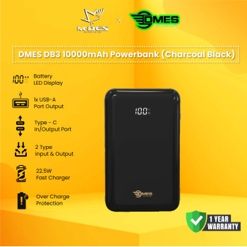 DMES POWERBANK DB3 10000mAh (Charcoal Black)