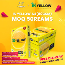 IK YELLOW A4 Paper 80GSM 500'sheet (x50reams)