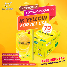  IK YELLOW A3 Paper 70GSM 500'sheet (x50reams)