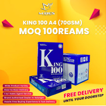 KING 100 A4 Paper 70GSM 500'sheet (x100reams)